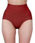 TRENDMALLS Tummy Tucker Women's High Waist with Anti Rolling Strips Shapewear for Women (WU02-Red-OneSize)