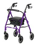 Days Escape Wheelchair, Lite Aluminium, Lightweight and Foldable Frame, Mobility Aids, Attendant-Propelled, Comfort Travel Chair with Removable Footrests, Large, Purple