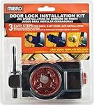 MIBRO 300681 Door Lock and Deadbolt Installation Kit, Made of Carbon Steel and Designed for Wood Doors, Black