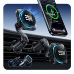 ESR OmniLock Qi2.2 25W MagSafe Car Mount Charger with CryoBoost, Phone Cooling Wireless MagSafe Car Charger, 360° Rotatable, Air Vent Magnetic Car Charger for iPhone 17/16 with iOS 26, Galaxy S26