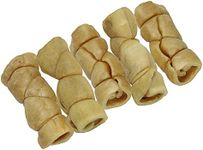 Wild Eats Water Buffalo Retriever Style Cheek Roll 3" Dog Chews-5 Pack (Long Lasting Dog Chews Dog Treats & Dog Bones for Aggressive Chewers-Dog Bones for Medium Dogs) Substitute for Pig Ears for Dogs