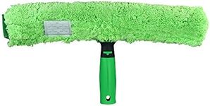 UNGER 79021 MicroStrip Window Washer Sleeve with ErgoTec T-bar Handle - Microfibre Window Cleaner for Hand Wash or Telescopic Window Cleaning, Green, 45 cm Strip Width