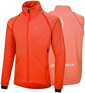 33,000ft Men's Cycling Jacket Long Sleeve, Waterproof Running Bike Vest Outerwear Reflective Windproof Sleeveless Jacket