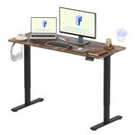 FLEXISPOT 140 * 60cm Electric Standing Desk Adjustable Standing Desk Sit Stand Up Desk Computer Desk with Hook Memory Function for Office and Home (Rustic brown+Black)