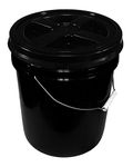 Black 5 Gallon 90 mil Bucket with Gamma Seal Lid (Black)
