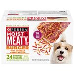 Purina Moist & Meaty Dog Food, Burger with Cheddar Cheese Flavor, 144-Ounce Box, Pack of 1