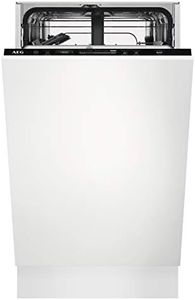 AEG 6000 SatelliteClean Built-In Slimline Dishwasher FSE62407P, 45 cm, Fully Intergrated, 9 place settings, 7 Programmes, 46 dB Noise Level, White [Energy Class E]