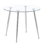 35" Glass Round Dining Table Modern