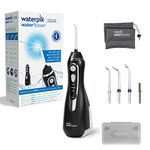 Waterpik Cordless Advanced Water Flosser with 3 Pressure Settings, Dental Plaque Removal Tool Ideal for Travel or Small Bathrooms with Rechargeable Battery, Black (WP-562UK) ,Pack of 1