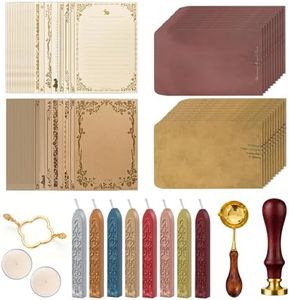 DaisuMonos 48 Pcs Vintage Paper Wax Seal Stamp Kit Aniversary Wedding-4Leaf