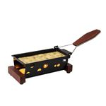 Boska Raclette Cheese Vienna - Raclette Grill 2 Persons on Teawarmers - Dark Wood Functional Design with Spatula [Complete your Guilty Meals with Melted Cheese or Grilled Vegetables]