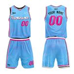 vients Custom Basketball Jersey Uniform for Men Women Adult Youth Print Name Number Logo (Light-Blue)