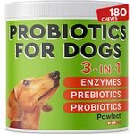 Probiotics for Dogs - 180 Advanced Allergy Relief Dog Probiotics Chews + Digestive Enzymes - Relieves Diarrhea, Gas, Constipation - Improve Digestion, Immunity, Hot Spots - Made in USA