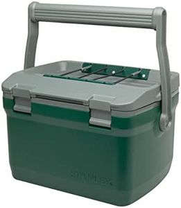 Stanley Adventure Outdoor Cooler 6.6L - Ice Cold For 27 Hours - Small Cool Box - BPA-Free - Chest Cooler - Camping Cooler Box Doubles as Seat - Rugged Travel Coolbox - Leakproof - Green
