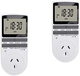 Timer Outlet Programmable Digital Timer Outlet Timer: 2pcs Plug 24 Hours Plug in Timers for Electrical Outlets Indoor Aquarium Light Lamp Digital Timer Outlet