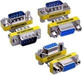 Warmstor 6-Pack RS232 9 Pin Serial Adapter DB9 Female to Female Coupler DB9 Female to Male Connector DB9 Male to Male Mini Gender Changer