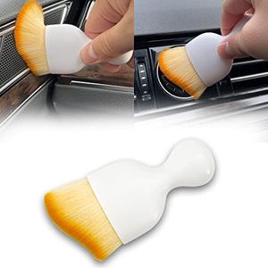 TOBENBONE Car Interior Detailing Brush, Ultra Soft Non-Scratch Dust Brush, Car Interior Cleaning Tool for Cleaning Panels, Air Vent, Leather (White)