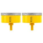 HIGHDRIL Diamond Core Drill Bit - 2pcs Diameter 75mm 3" with Triangle Shank Vacuum Brazed Hole Saw for Concrete Granite Marble Glass Porcelain Tile Masonry Brick