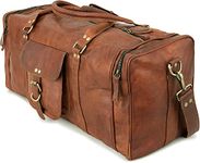 ZNT BAGS Vintage Leather Brown Duffle Travel Bag Handmade Unisex - Vintage Weekender Stylish Shoulder Luggage Bags for Gym Sports Cabin for Girl & Boy Men Women