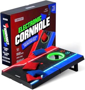 Electronic Cornhole Board Set, Auto Scoring, 1 Corn Hole Board, 1 Remote & 8 Bean Bags, Outdoor & Camping Games Gift Ideas, Birthday Gifts for Kids Teens Adults Boys Girls, 8-12 Year Old Boy Gifts