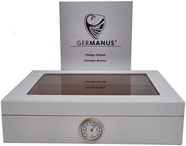 GERMANUS Sigari Humidor Mensalla con Igrometro e Umidificatore Manuale, Bianco