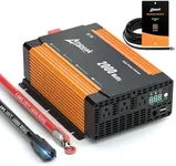 Ampeak 2000W Inverter with Anti-Spark Waterproof Cable Power Inverter Conversion Efficiency 89.37% Inverter 12V to 110V 3AC Outlets Dual 5V/3.1A USB Ports Modified Sine DC to AC Inverter for Vehicles