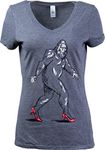 Madame Bigfoot | Funny Sasquatch Squatch Myth Legend Joke High Heels V-Neck Graphic T-Shirt for Women - (Vneck,S)
