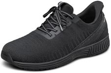 Orthofeet Men's Orthopedic Black Knit Yari Hands-Free Sneakers, Size 10 Wide