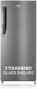 Haier 190 L 5 Star Direct Cool Single Door Refrigerator with 1 Hour Icing Technology (HED-205DS-P, Dazzle Steel)