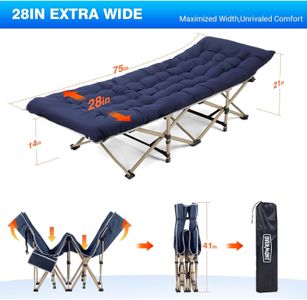 OVERMONT Folding Camping Bed – 28" Portable Outdoor Cot