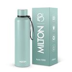Milton Aura 1000 Thermosteel Water Bottle, 24 Hr Hot and Cold I Leak Proof Lid, ISI Certified I Vacuum Insulated I for Office, Gym, School I Grey