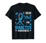 I wear blue for diabetes awareness Diabetic T2D T1D Diabetes T-Shirt