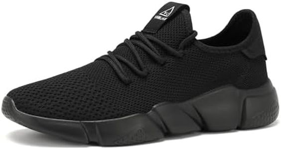 Men's Casual Athletic Sneakers Fashion Lightweight Breathable Mesh Running Shoes Black Size 11.5