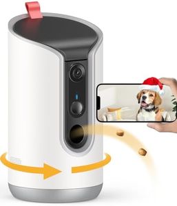 TKENPRO 2K Pet Camera Treat Dispenser, 360°View Dog Camera with Phone App, 5G&2.4G WiFi 2-Way Talk Pet Cam Indoor for Cats Remote Treat Tossing, Motion Alerts, Auto Tracking