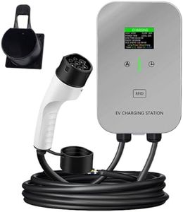 tieedhfu EV 5M 7KW 32A Charging Station Electric Car Color Screen EV With 5M Cable Wall-mounted Charging Safe, Plug and charging