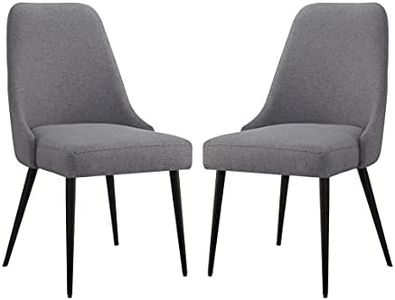 Ball & Cast Chaises de Cuisine rembourrées Lot de 2, chaises de Salle à Manger Modernes, chaises d'appoint Confortables avec Pieds en métal, Gris