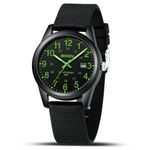 Mens Watches Analog Quartz Sports Unisex Watch 30M Waterproof Watches for Men Women Military Time Glowing Easy to Read Dial with Date Wrist Watches for Men Fashion Casual Designer Watch (Black Green11)