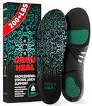 200+lbs Strong Support Insoles for Men and Women - Alleviate Foot Pain - Flat Feet - Orthotic Inserts Perfect for Work Boots and Active Lifestyles (Turquoise, L)