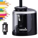 Tihoo tenwin Pencil Sharpener, Electric Pencil Sharpener with Durable Blade to Fast Sharpen, Battery Operated Automatic Sharpener for No.2/Colored Pencils(6-8mm), School/Classroom/Office/Home