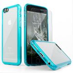 iPhone 6 Case, iPhone 6s SaharaCase® Clear teal + Tempered Glass Screen Protector For Apple iPhone 6s & 6 [Voted #1 Screen Protection Kit] with Camera Image Enhancing Technology - (Aqua Teal)