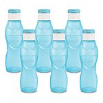 MILTON Ace Flip Plastic Water Bottle Set of 6, 1 Litre Each, Blue | Sports | Gym | Home | Kitchen | Travel Bottle | Hiking | Treking | Reusable