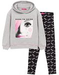 Barbie Hoodie & Leggings For Girls | Kids Doll Grey Jumper with Logo Black Leggings Loungewear Children Clothes 5-6 Years