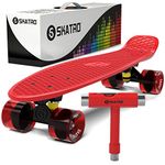 Skatro - Mini Cruiser Skateboard. 22x6inch Retro Style Plastic board Comes Complete