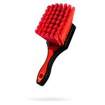 Adam's Polishes Wheel Brush Car Detailing Brush for Wheel Cleaner & Rim Cleaner Detailing Supplies | Soft Bristles & Rubberized Short Handle Brush Kit for Brake Dust Car Wash Care