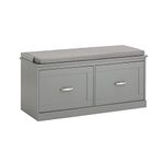 SoBuy FSR131-HG, Hallway Storage Bench Shoe Bench Shoe Rack Shoe Cabinet with 2 Doors and Seat Cushion, Grey