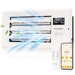 VIVOHOME Register Booster Fan - 4'' x 10'' Opening with Adjustable Louver - Smart Thermostat & 10-Speed Bluetooth App Control - AC Vent Fan for Floor, Ceiling, Wall - Quiet Operation (White)