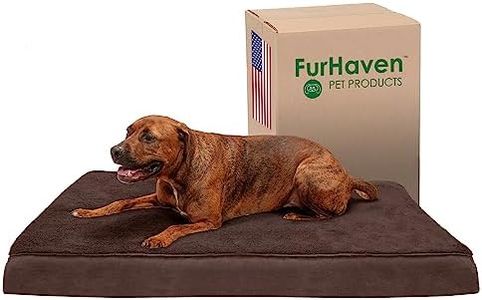 Furhaven Pet Terry & Suede Cooling Gel Top Memory Foam Mattress Pet Bed for Dogs and Cats, Jumbo Espresso