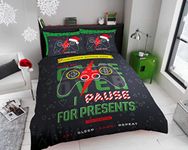 GC GAVENO CAVAILIA Gamer Duvet Cover King Size, Christmas Bedding Set, Xmas Quilt Cover With Pillow Cases, Gaming Bed Set, Festive Gamer Zone