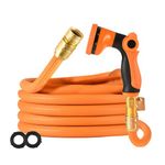 Whiriwhiri Garden Hose 50ft, 3x Expandable Ultra Lightweight 17ft Water Hose with No-leak 3/4 Threaded Joint, Swivel Handle 10 Modes Spray Nozzle Kink-Free Retractable Hose Pipe 2024 Patented (50FT)