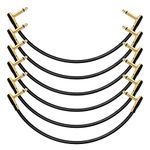 Donner Guitar Patch Cables Right Angle, 12 Inch Effect Pedal Cords 1/4 Instrument Cables for Guitar Bass Effects Pedals 6 Pack